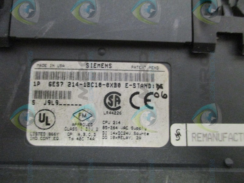 SIEMENS SIMATIC S7-200 6ES7214-1BC10-0XB0 MODULE (REMANUFACTURED)