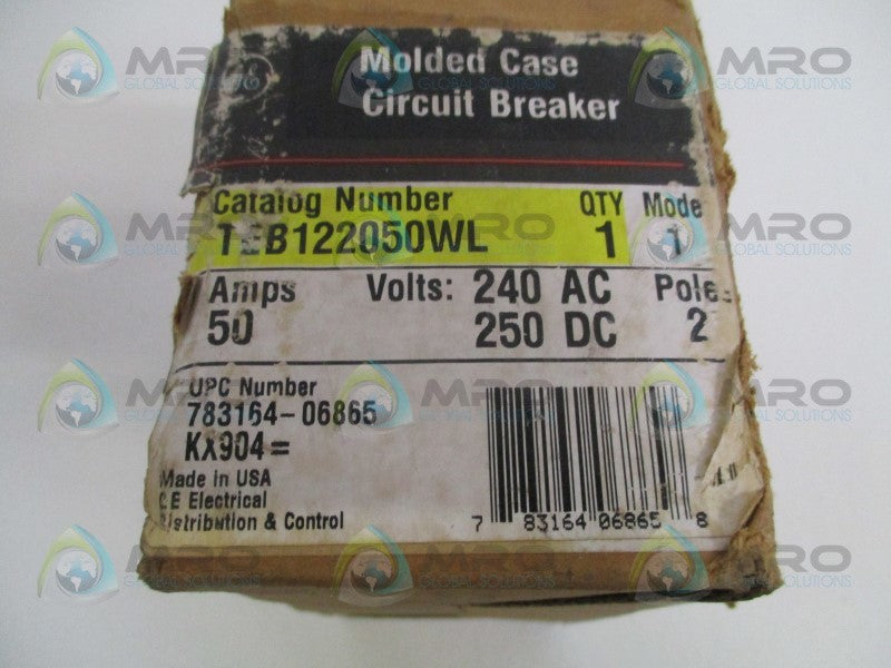GENERAL ELECTRIC TEB122050WL CIRCUIT BREAKER 50A (GREEN) *NEW IN BOX*