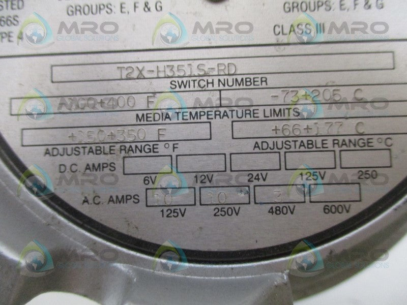BARKSDALE T2X-H351S-RD TEMPERATURE SWITCH -100/+400F -73/+205C  NSNP