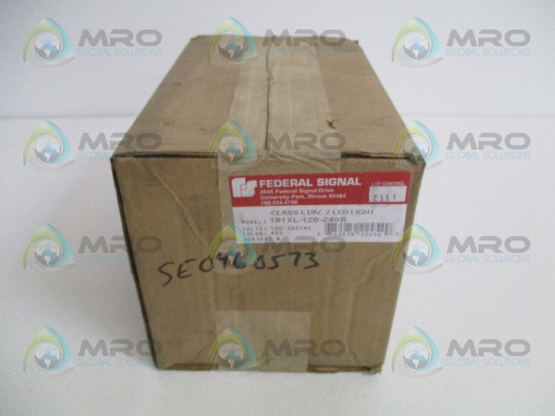 FEDERAL SIGNAL 191XL-120-240R RED LED LIGHT * FACTORY SEALED *