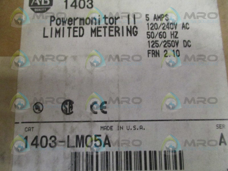 INDUSTRIAL SPARE PART POWER MONITOR II 1403-LM05A SER. A F/W 2.10 METER  NSMP