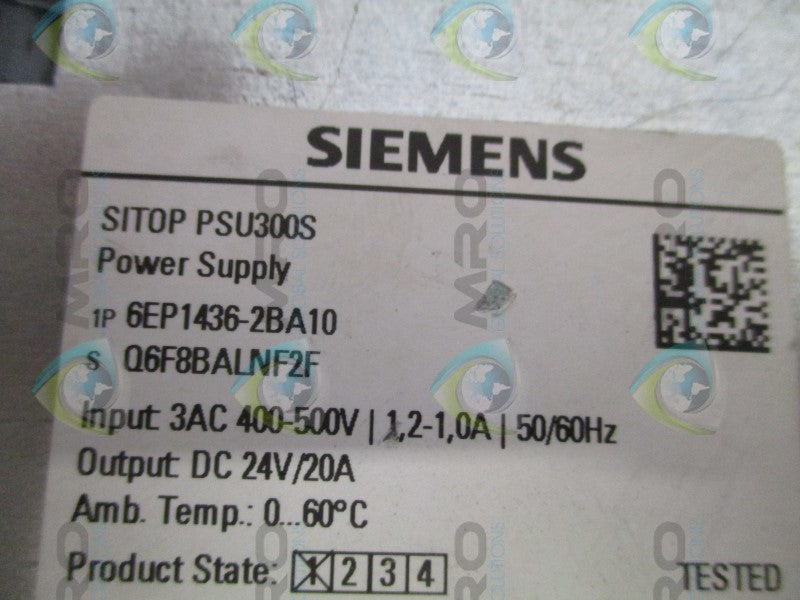 SIEMENS SITOP PSU300S 6EP1436-2BA10 POWER SUPPLY *USED*
