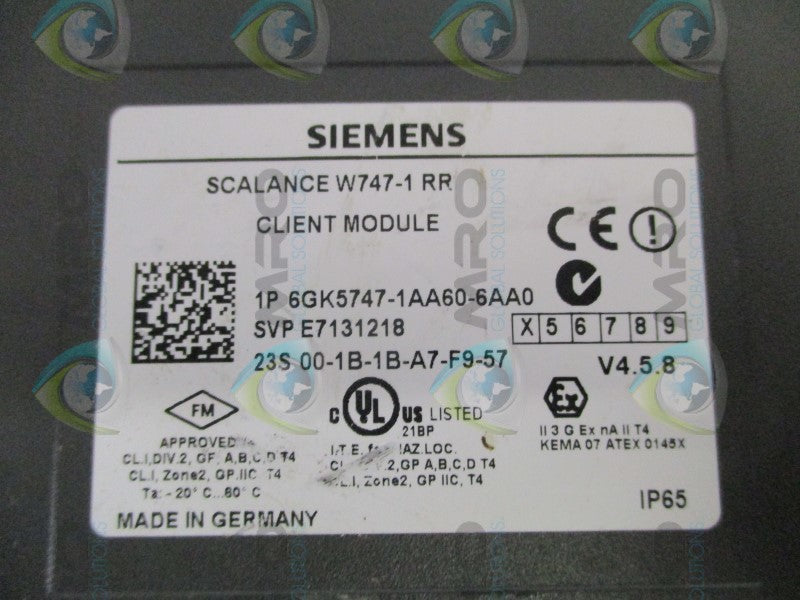 SIEMENS SCALANCE 6GK5747-1AA60-6AA0 CLIENT MODULE *USED*