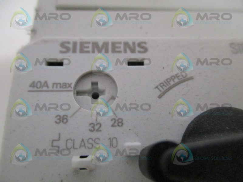 SIEMENS 3RV1031-4FA10 MOTOR STARTER 28-40A (MISSING ACCESSORIES) *NEW NO BOX*