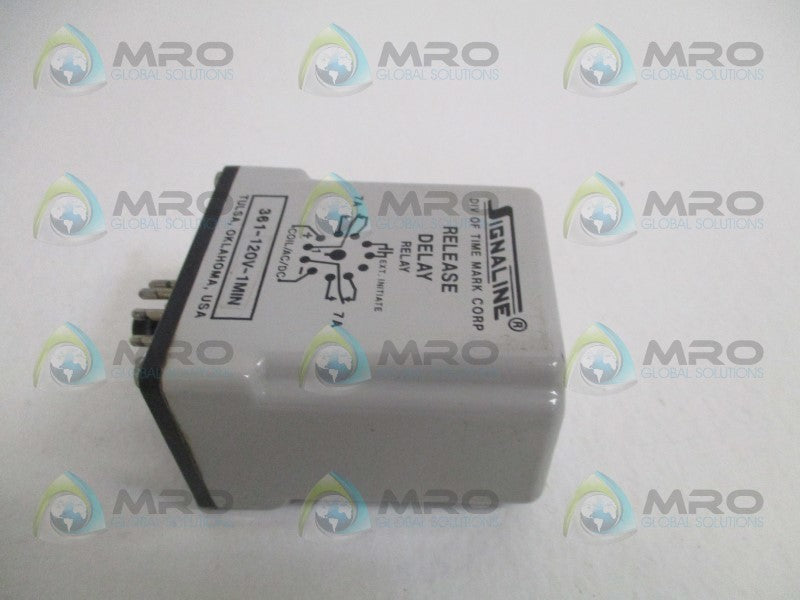 SIGNALINE 361-120V-1MIN RELEASE DELAY RELAY 120V *USED*