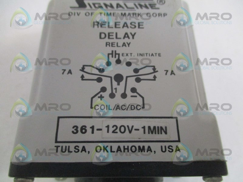 SIGNALINE 361-120V-1MIN RELEASE DELAY RELAY 120V *USED*