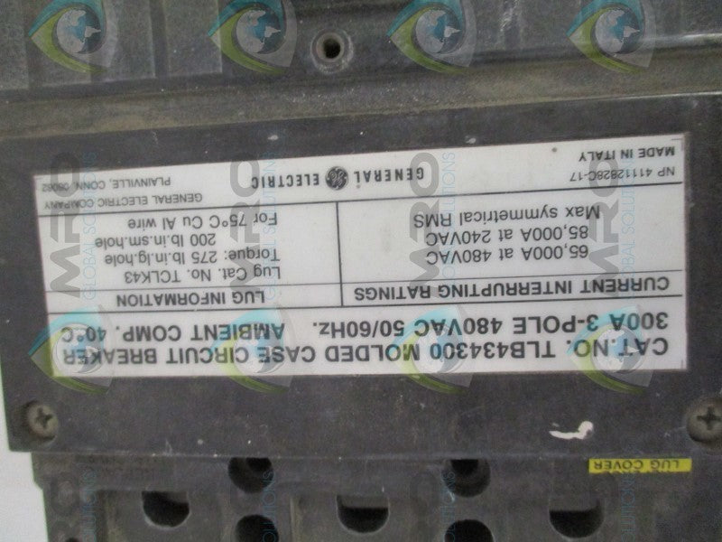 GENERAL ELECTRIC TLB434300 CIRCUIT BREAKER 300A *USED*