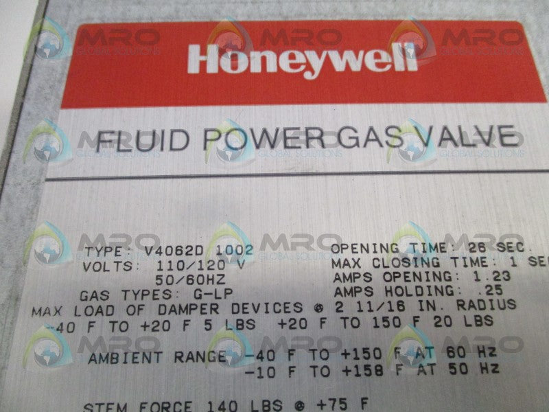 HONEYWELL V4062D1002 FLUID POWER GAS VALVE *NEW NO BOX*