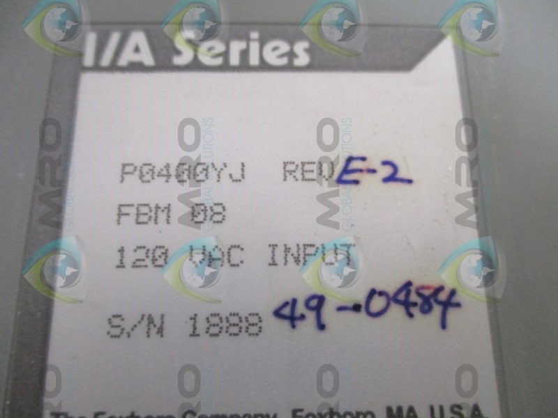 FOXBORO P0400YJ FBM08 INPUT MODULE *USED*