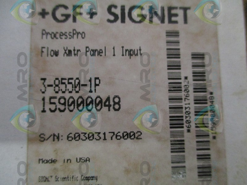 GEORGE FISCHER 3-8550-1P 159000048 FLOW TRANSMITTER PANEL *NEW IN BOX*