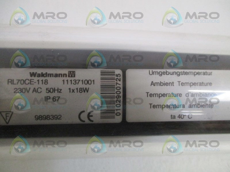 WALDMANN RL70CE-118 FLUORESCENT LIGHT *USED*