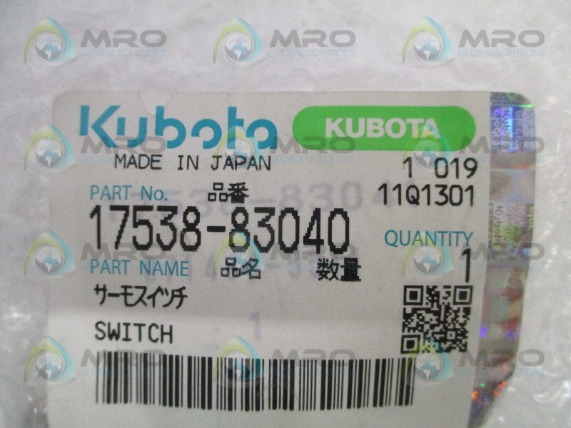 KUBOTA 17538-83040 THERMO SWITCH * NEW IN FACTORY BAG *
