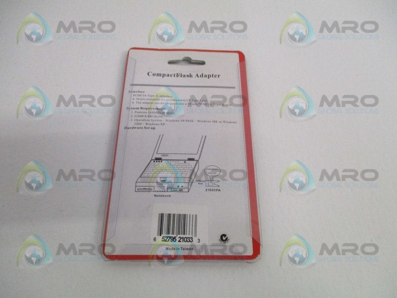 KOUWELL 2103CFA COMPACTFLASH ADAPTER CARD  NSMP