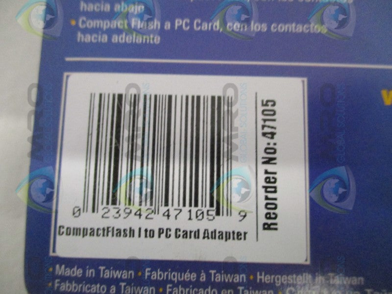 VERBATIM 47105 COMPACTFLASH TO PC CARD ADAPTER * NEW IN ORIGINAL PACKAGE *