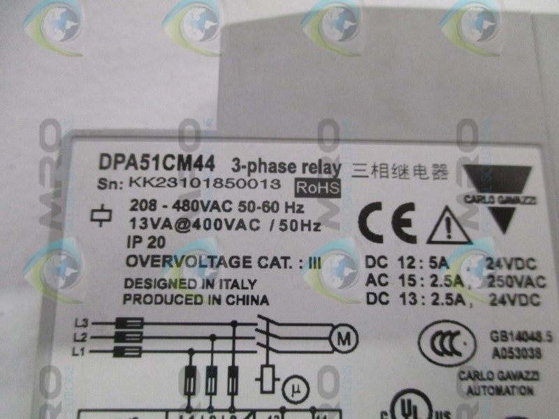 CARLO GAVAZZI DPA51CM44 3-PHASE MONITORING RELAY * NEW IN BOX *