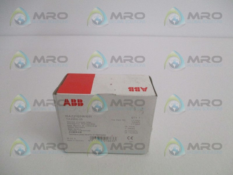 ABB TA25DU-25 1SAZ211201R1051 THERMAL OVERLOAD RELAY 18-25A * FACTORY SEALED *