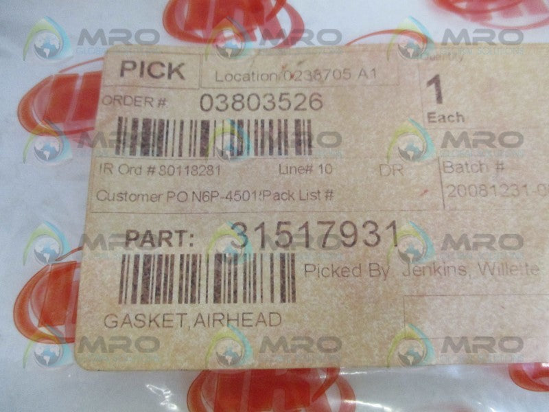 INGERSOLL RAND 31517931 AIRHEAD GASKET  NSMP