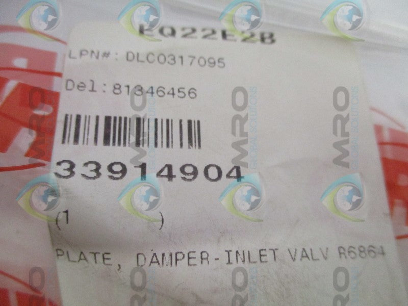 INGERSOLL RAND 33914904 DAMPER-INLET VALVE PLATE  NSMP