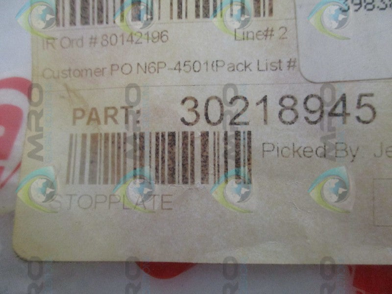 INGERSOLL RAND 30218945 STOP PLATE * NEW IN FACTORY BAG *