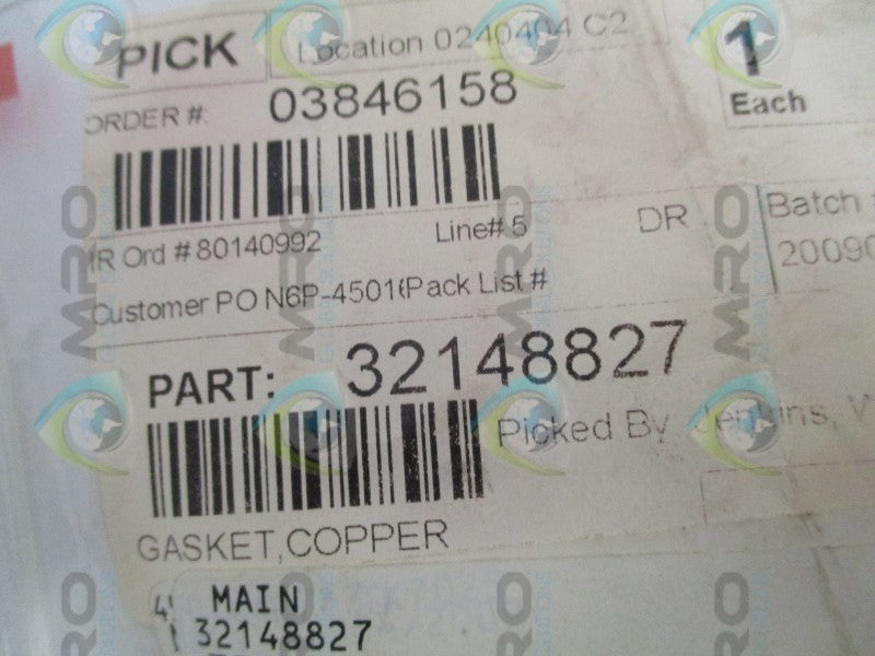INGERSOLL RAND 32148827 COPPER GASKET  * NEW IN FACTORY BAG *
