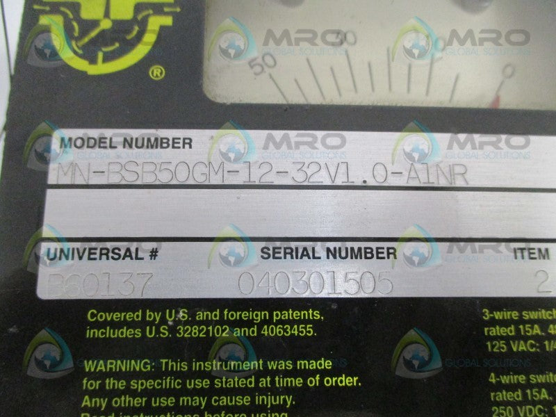 UFM MN-BSB50GM-12-32V1.0-A1NR FLOW METER *NEW NO BOX*
