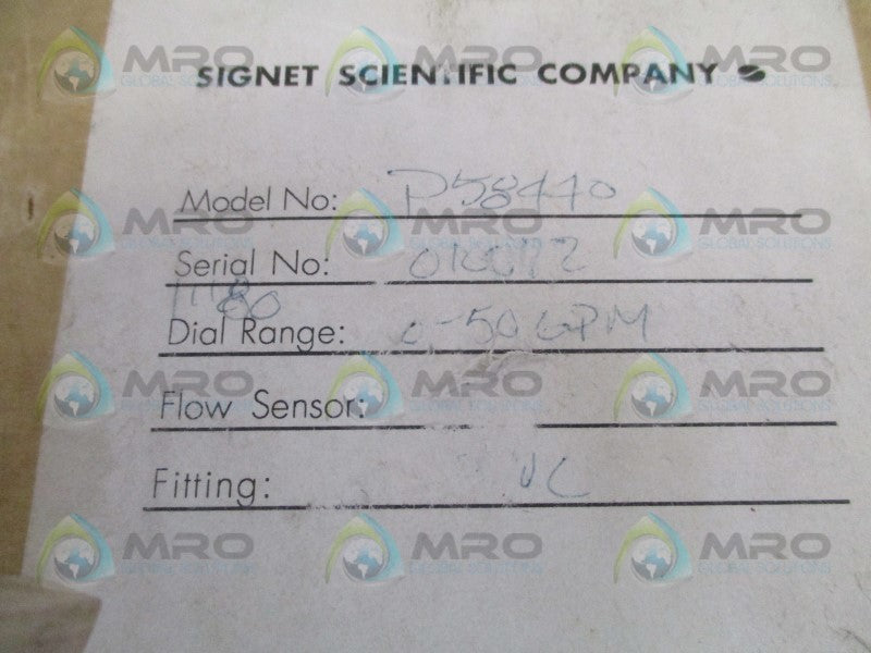 SIGNET SCIENTIFIC P58440 FLOW INDICATOR METER  0-50 GPM(AS PICTURED)NSMP