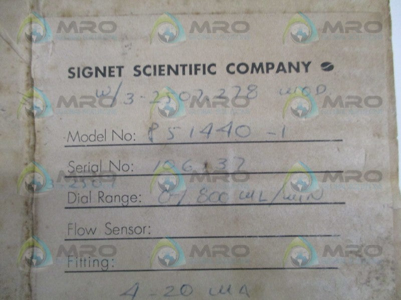 SIGNET SCIENTIFIC P51440-1 CONDITIONER (AS PICTURED)  NSMP