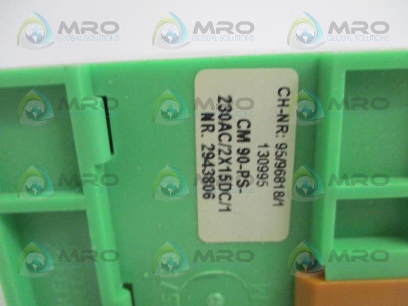 PHOENIX CONTACT CM90-PS-230AC/2X15DC/1 POWER SUPPLY  NSNP