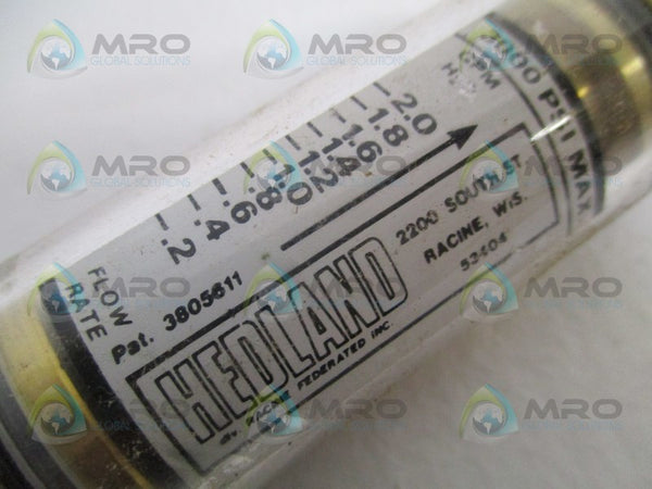 HEDLAND 3805611 FLOW METER .02-2.0 GPM H2O 300 PSI  NSMP