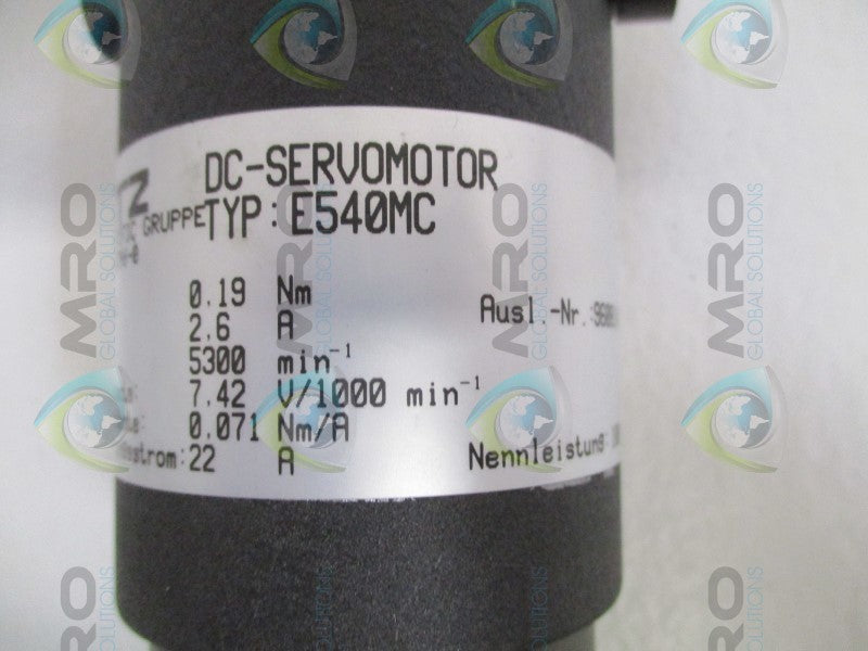 BAUTZ E540MC DC SERVO MOTOR (AS PICTURED)  NSNP
