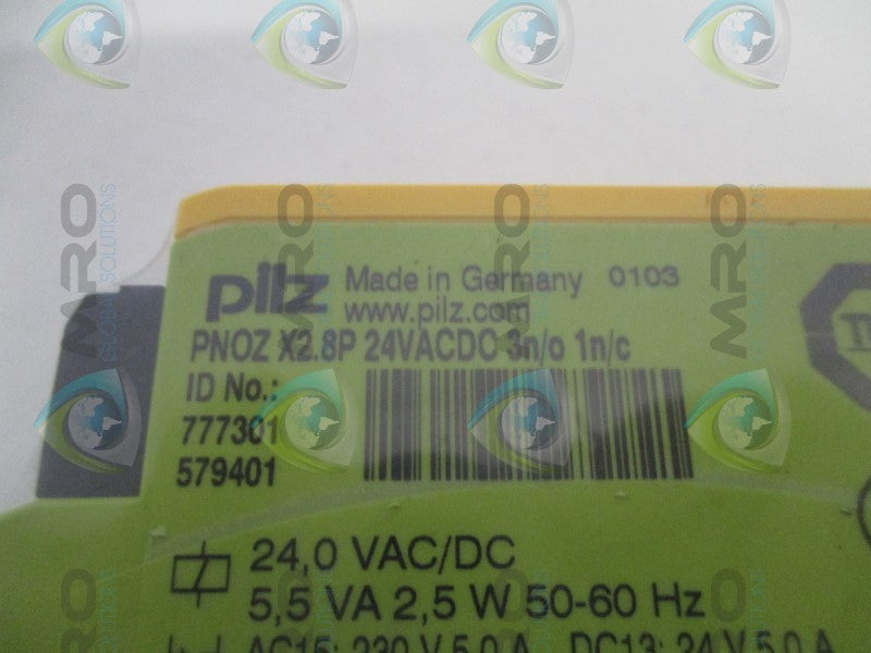 PILZ PNOZX2.8P24VACDC3n/o1n/c SAFETY RELAY * NEW IN ORIGINAL PACKAGE *