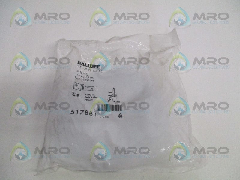 BALLUFF BAW018-PF-1-K-03 INDUCTIVE DISTANCE SENSOR * NEW IN FACTORY BAG *