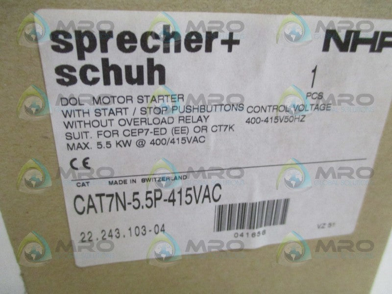 SPRECHER+SCHUH CAT7N-5.5P-415VAC MOTOR STARTER  NSMP