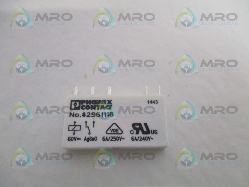 PHOENIX CONTACT 2961118 MINI RELAY *NEW NO BOX*