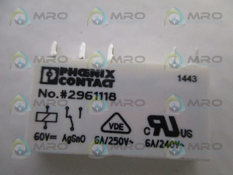 PHOENIX CONTACT 2961118 MINI RELAY *NEW NO BOX*