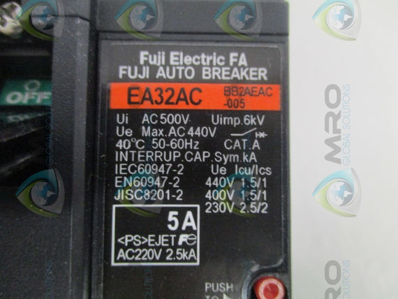 FUJI ELECTRIC EA32AC BB2AEAC-005 AUTO BREAKER 5A *NEW IN BOX*