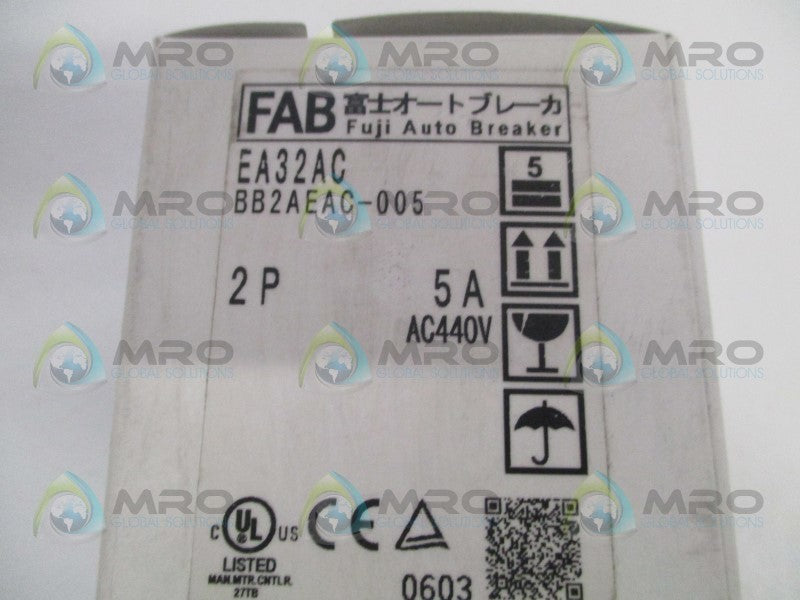 FUJI ELECTRIC EA32AC BB2AEAC-005 AUTO BREAKER 5A *NEW IN BOX*