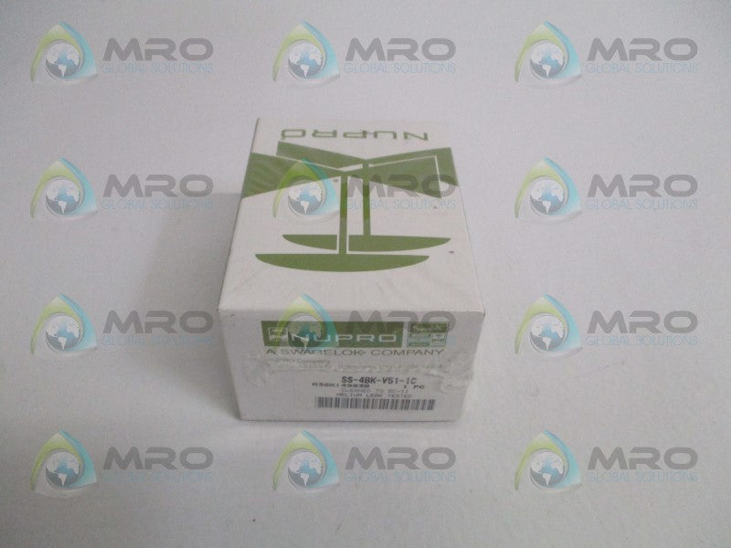 NUPRO SS-4BK-V51-1C BELLOWS SEALED VALVE *FACTORY SEALED*