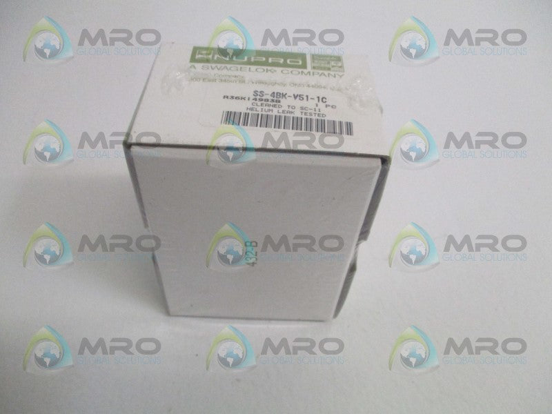 NUPRO SS-4BK-V51-1C BELLOWS SEALED VALVE *FACTORY SEALED*