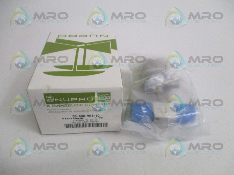 NUPRO SS-4BK-V51-1C BELLOWS SEALED VALVE *NEW IN BOX*