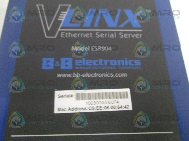 B&B ELECTRONICS BB-ESR904 VLINX ETHERNET SERIAL SERVER  NSMP