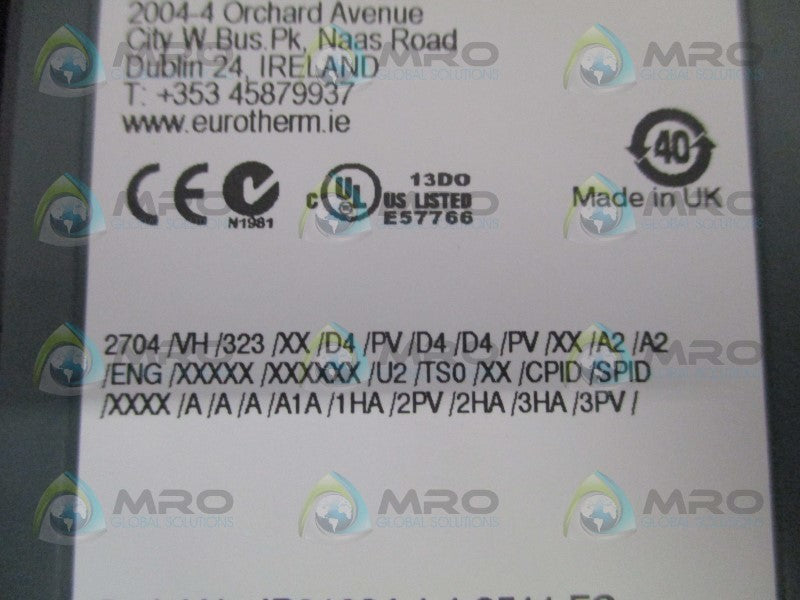 EUROTHERM 2704/VH/323/XX/D4/PV/D4/D4/PV/XX/A2/A2/ENG/ CONTROLLER  NSMP