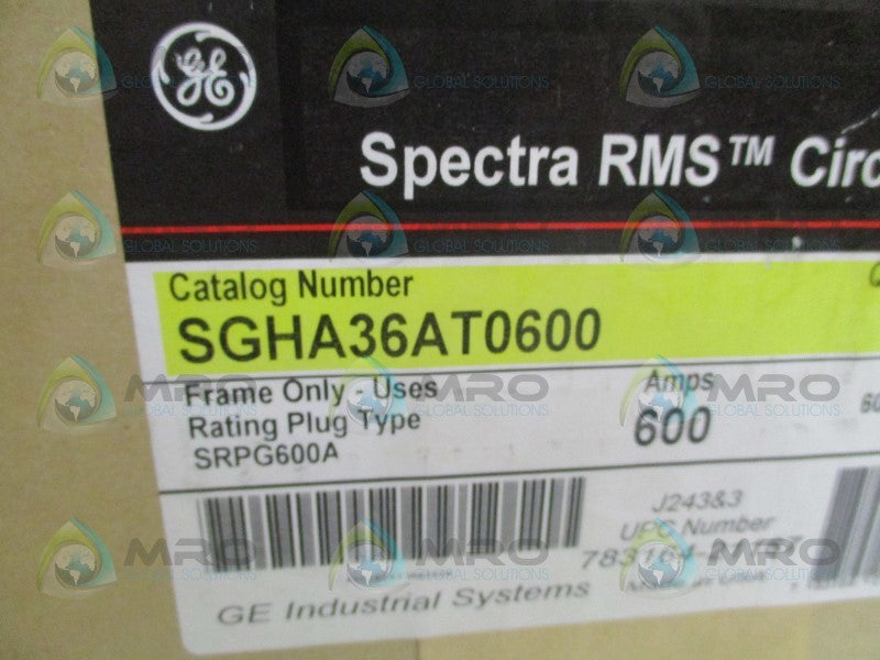 GENERAL ELECTRIC SPECTRA RMS SGHA36AT0600 CIRCUIT BREAKER 600A *NEW IN BOX*