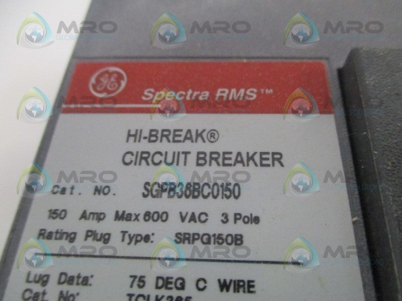 GENERAL ELECTRIC SPECTRA RMS SGPB36BC0150 CIRCUIT BREAKER 150A *NEW IN BOX*