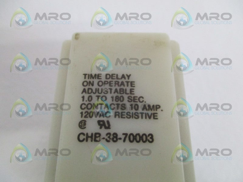 POTTER & BRUMFIELD CHB-38-70003 TIME DELAY RELAY 1.0-180SEC 120/120VAC *USED*