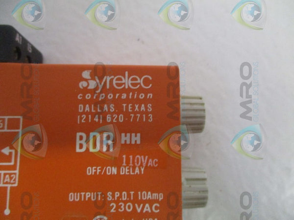 SYRELEC BDRHH110A ON/OFF RELAY 110VAC  NSMP