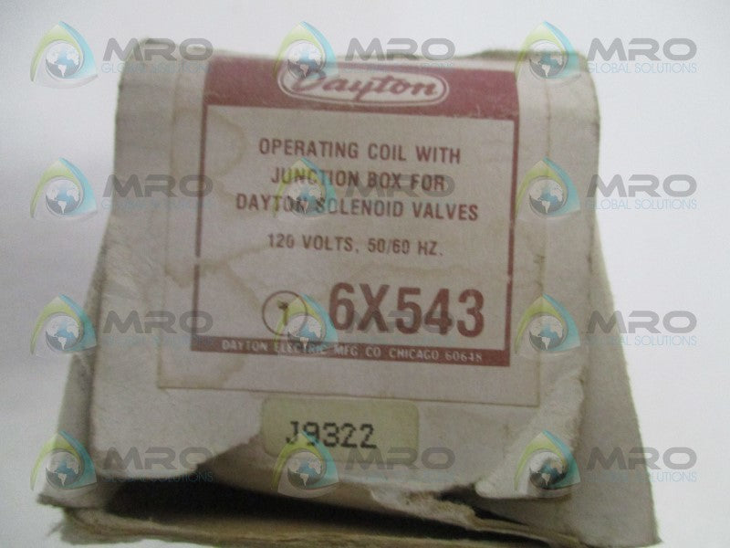 DAYTON 6X543 SOLENOID VALVE COIL 120VAC (AS PICTURED)  NSMP