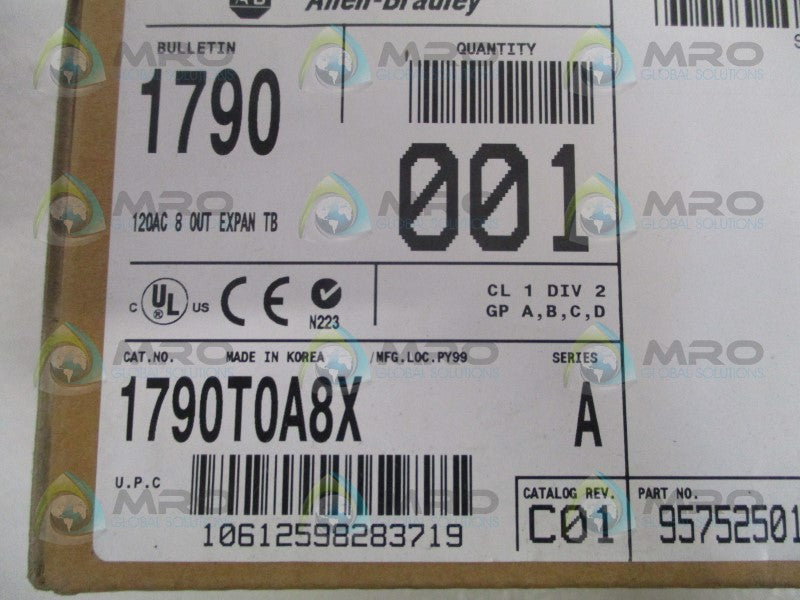 ALLEN BRADLEY CompactBlock LDX 1790-T0A8X SER. A DATE: 2008 * FACTORY SEALED *
