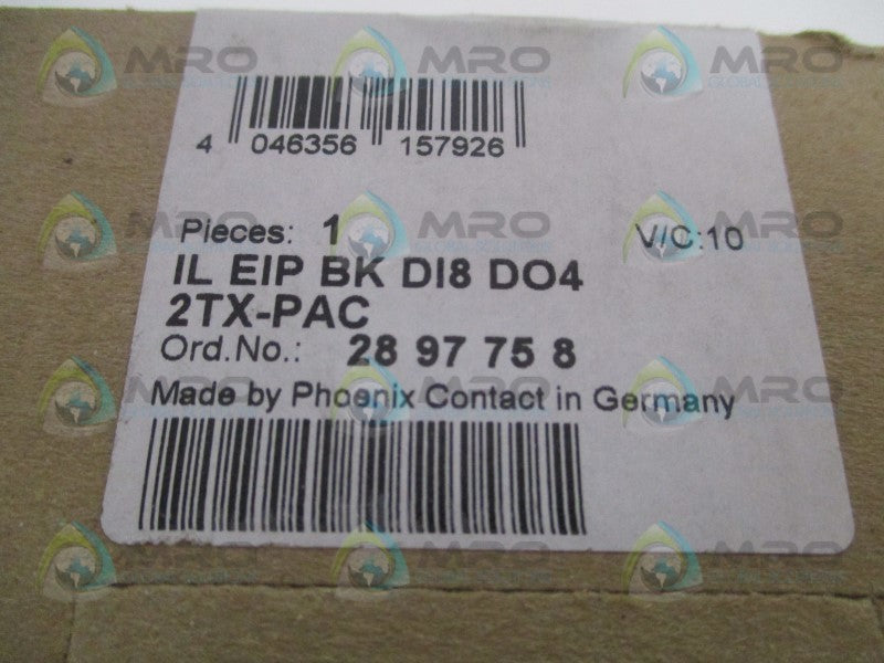 PHOENIX CONTACT ILEIPBKDI8DO42TXPAC BUS ETHERNET COUPLER I/P  NSFS