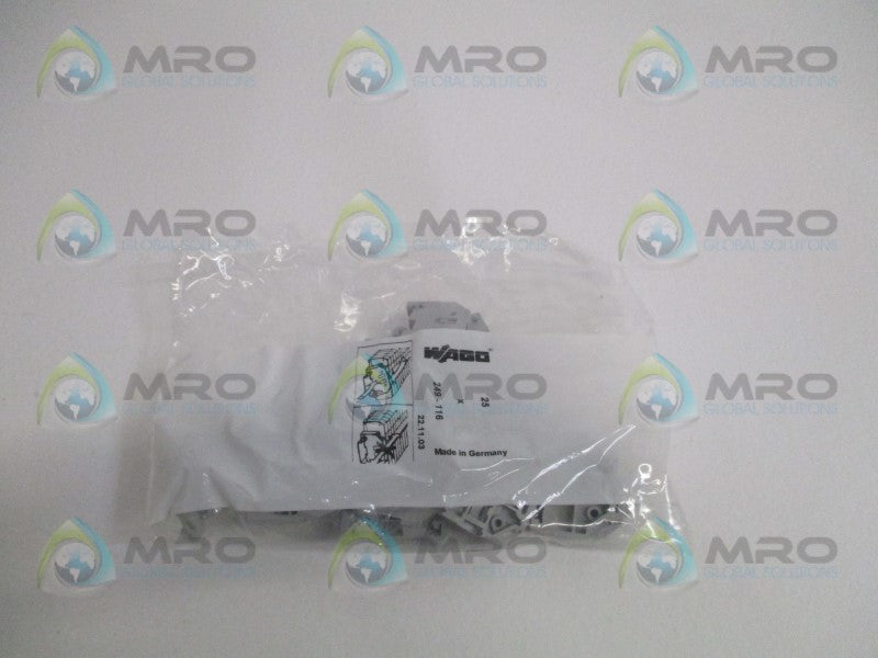 WAGO 249-116 TERMINAL BLOCK (PKG. OF 25) * NEW IN FACTORY BAG *